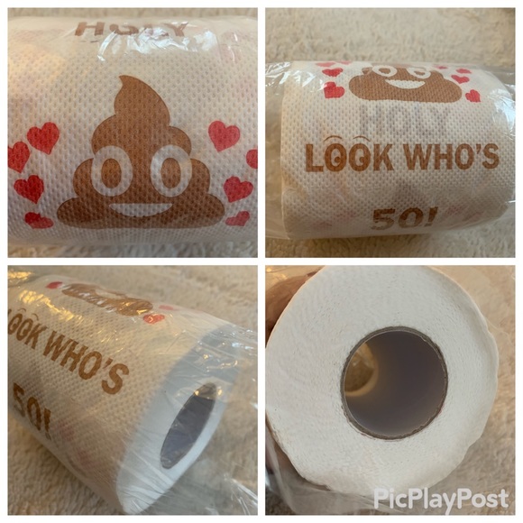 Happy 50th Other - 50th Birthday Gag Gift Toilet Paper Roll “Holy 💩 Look Who’s 50!”